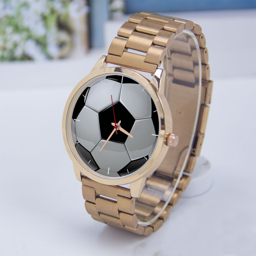 Women'S Fashion Quartz Watch - ساعة كرة القدم بتصميم كرة القدم،