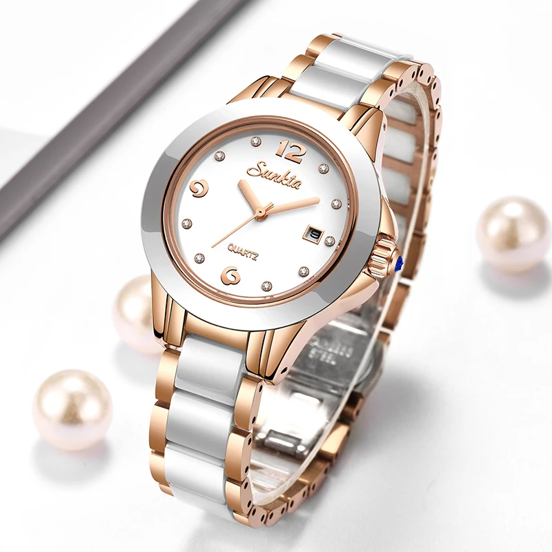 Women'S Fashion Quartz Watch - ساعة Sunkta كاجوال كوارتز نسائية أنيقة