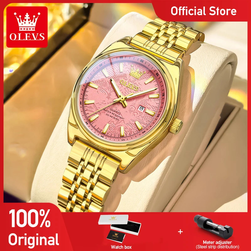 Women'S Fashion Quartz Watch - OLEVS جديد 3703 ساعات امرأة أنيقة