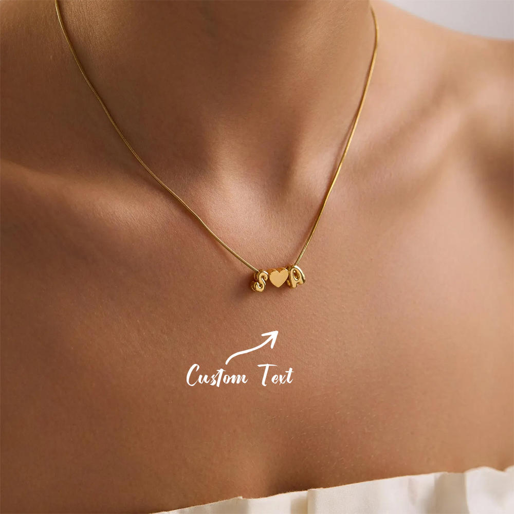 Women Fashion Names - قلادة مخصصة بحرفين أبجديين على شكل