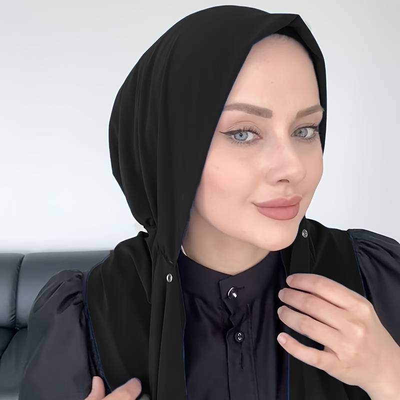 Women'S Fashion Hats - قبعة وشاح إسلامية بسيطة بلون واحد