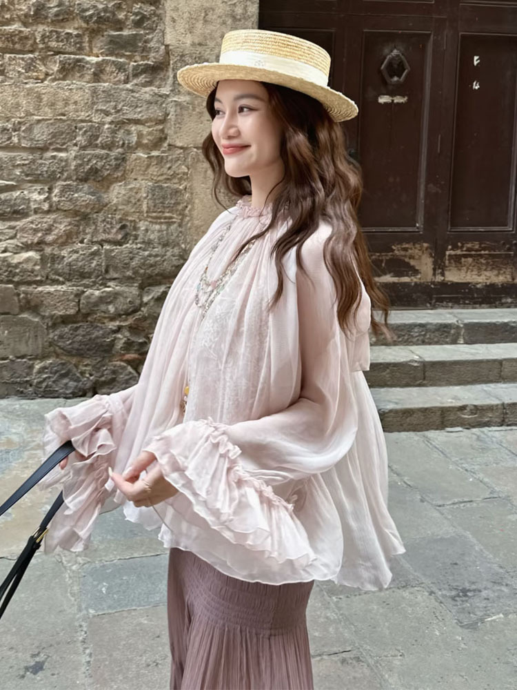 بلوزة وردية فضفاضة مزينة بالدا - مراجعة Women'S Fashion For Summer 2026 وسعره