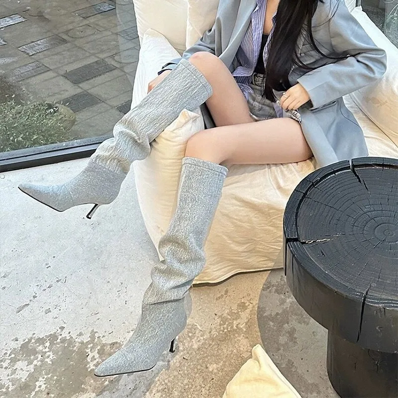 عالية الكعب أنبوب طويل فوق الر - مراجعة Women Fashion Jeans وسعره