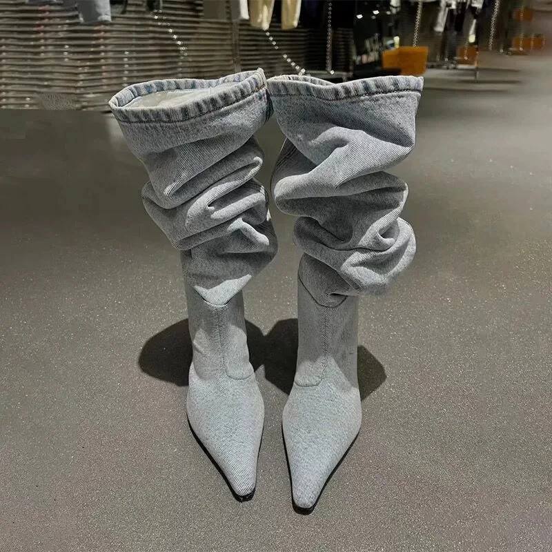 عالية الكعب أنبوب طويل فوق الر - مراجعة Women Fashion Jeans وسعره