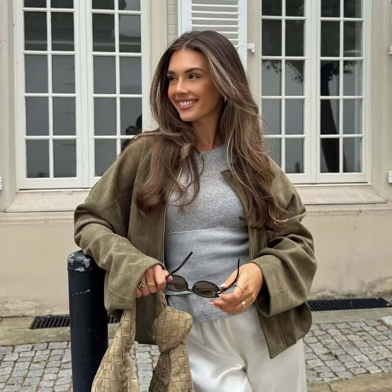 YENKYE جديد 2025 سترة نسائية م - مراجعة Women'S Fashion Bomber Jacket وسعره