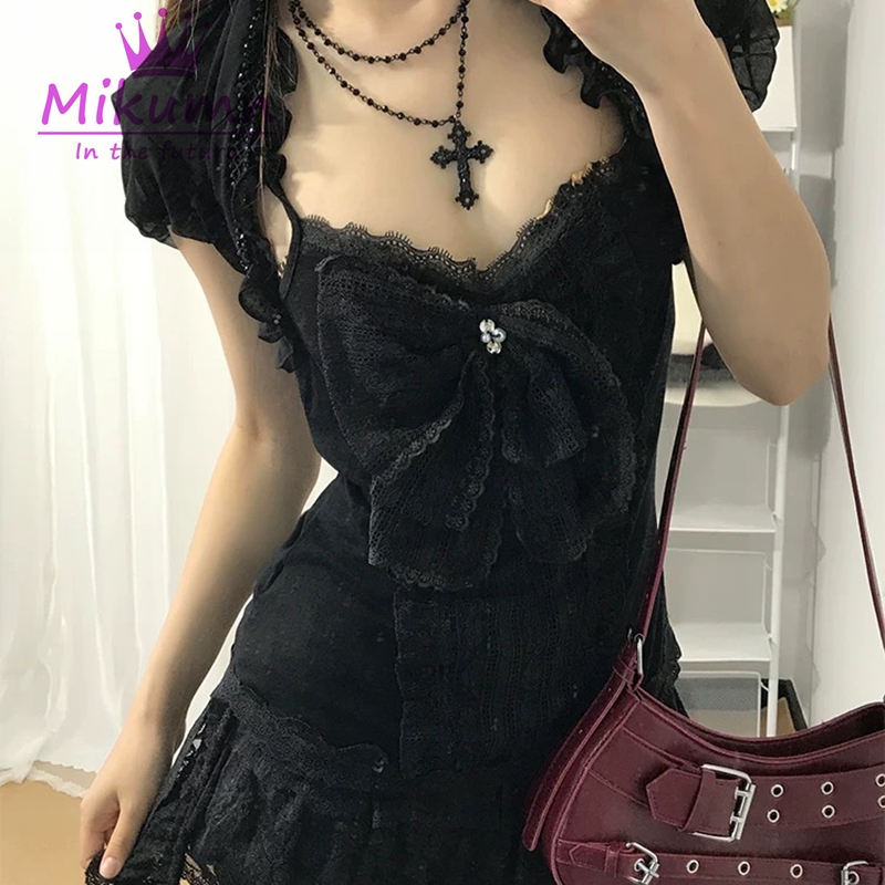 طقم ميكومن جوثيك لوليتا من 3 ق - مراجعة Lace Trim Cami وسعره