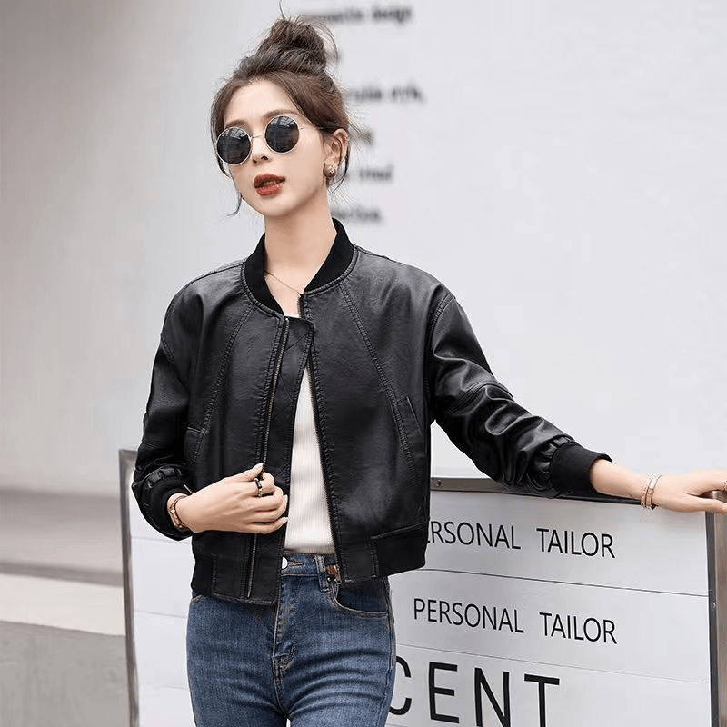 الأمريكية الرجعية فو سترة جلدي - مراجعة Women'S Fashion Bomber Jacket وسعره