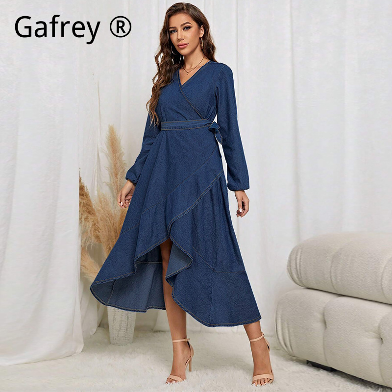 فستان جينز نسائي طويل الأكمام  - مراجعة Women Fashion Jeans وسعره