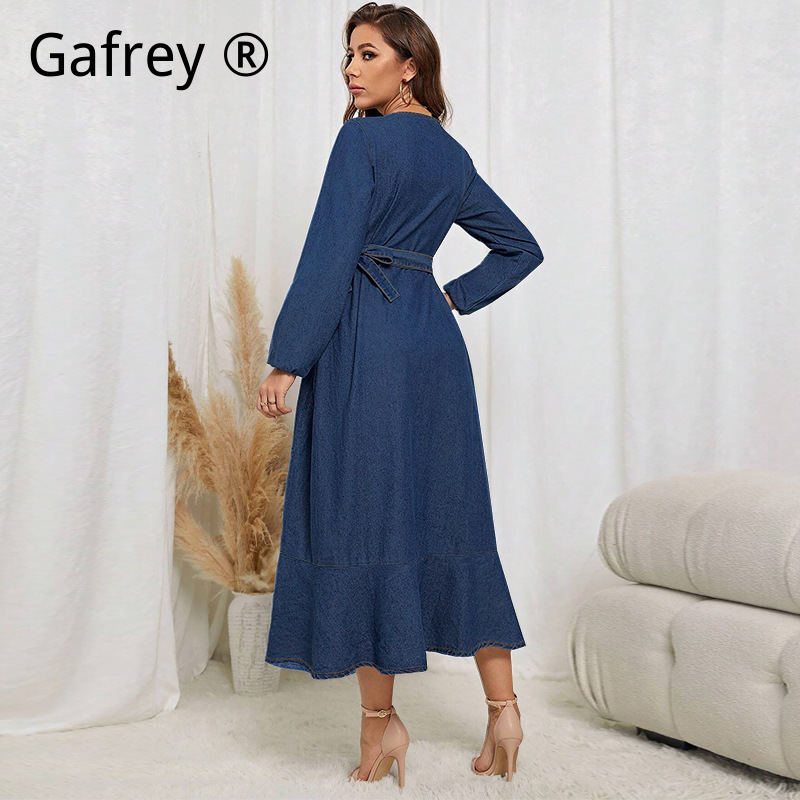 فستان جينز نسائي طويل الأكمام  - مراجعة Women Fashion Jeans وسعره