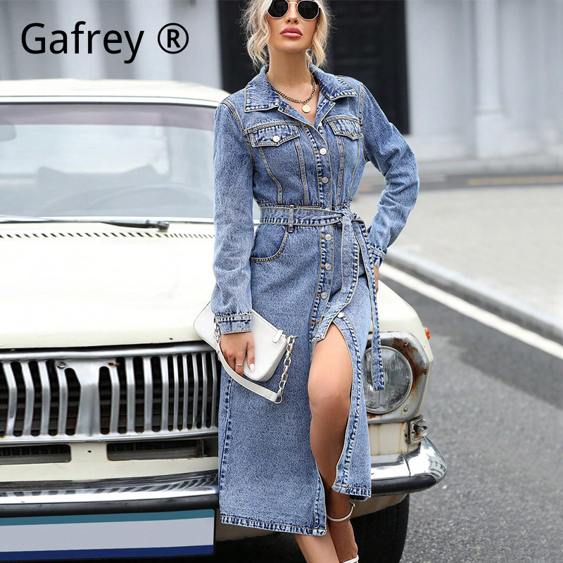 فستان جينز نسائي بأكمام طويلة  - مراجعة Women Fashion Jeans وسعره