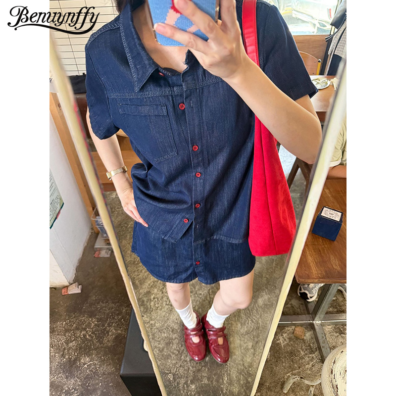 قميص دينيم نسائي قصير الأكمام  - مراجعة Women Fashion Jeans وسعره