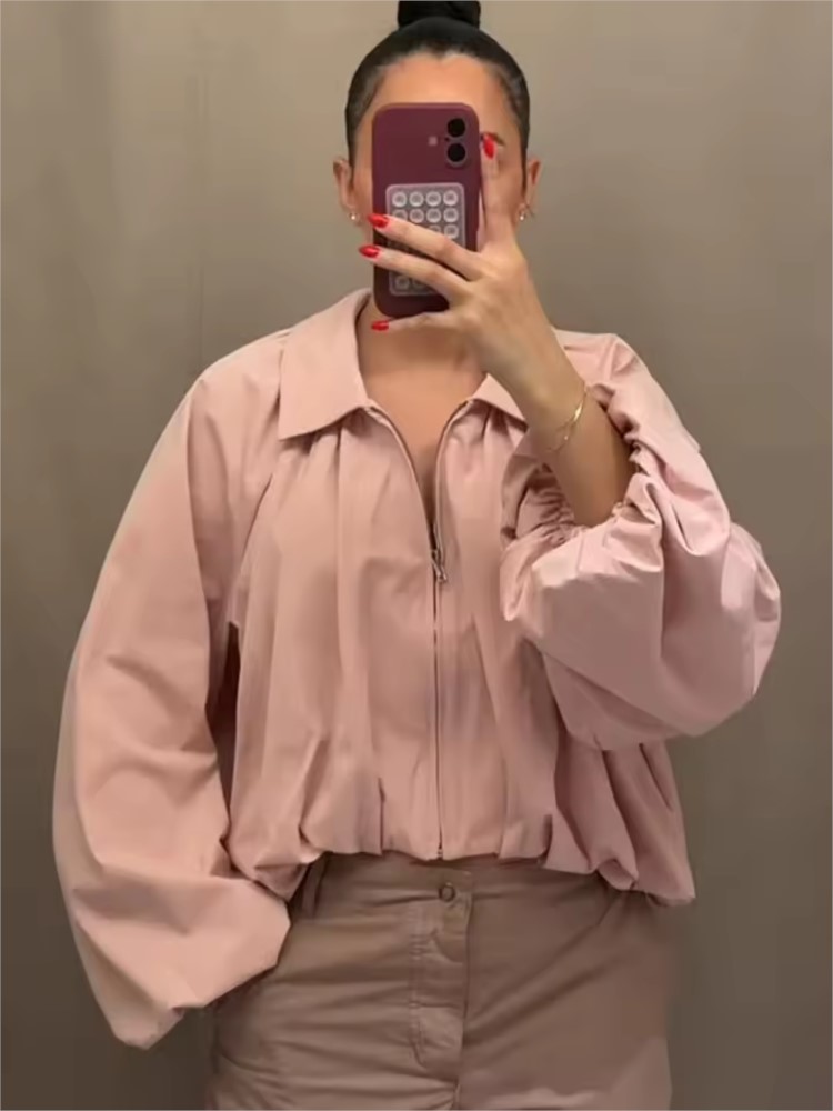 جاكيت بومبر نسائي بسحاب، بتصمي - مراجعة Women'S Fashion Bomber Jacket وسعره