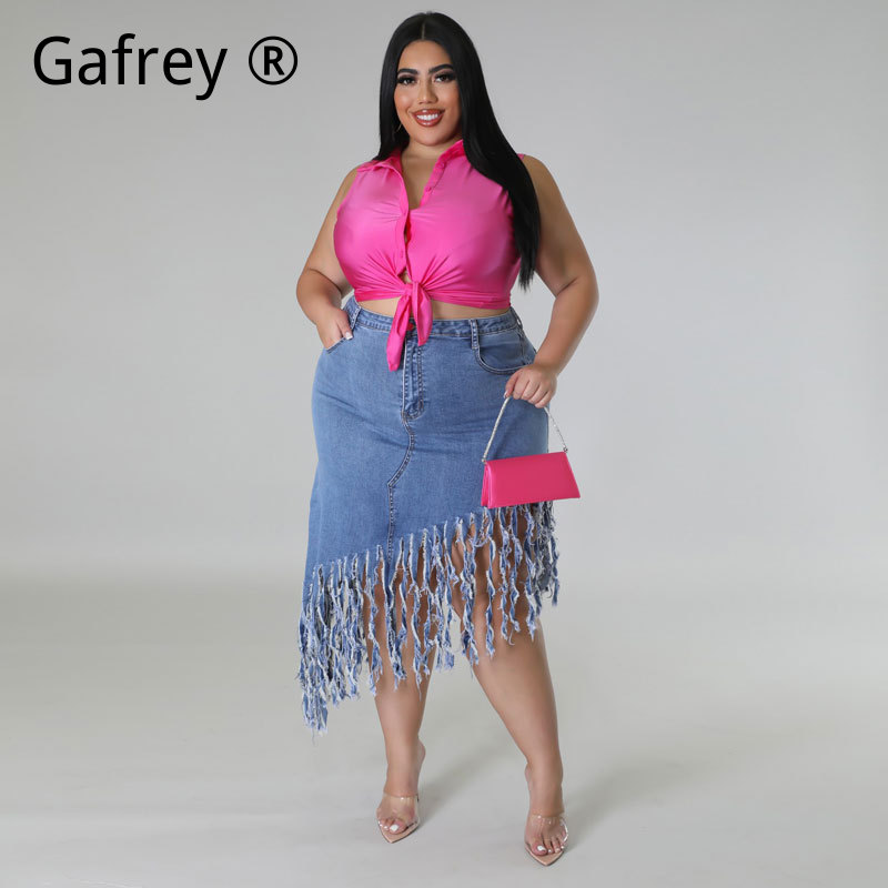 تنورة جينز نسائية بمقاسات كبير - مراجعة Women Fashion Jeans وسعره