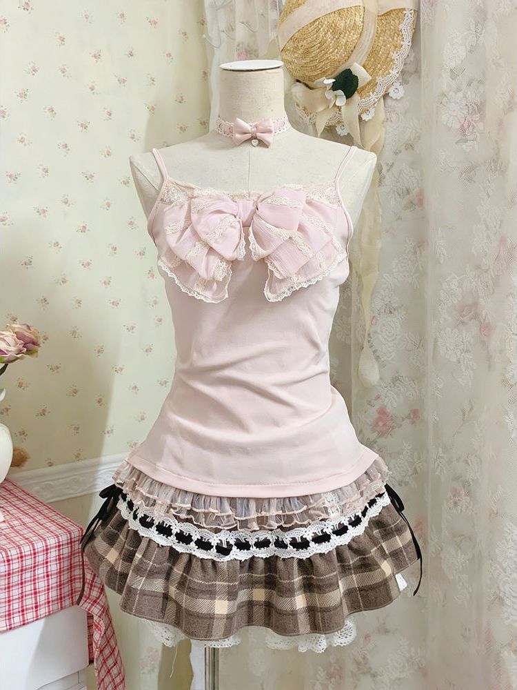 طقم ياباني حلو من ثلاث قطع للن - مراجعة Lace Trim Cami وسعره